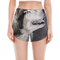 Alaskan Malamute Painting Print Women's Split Running Shorts
