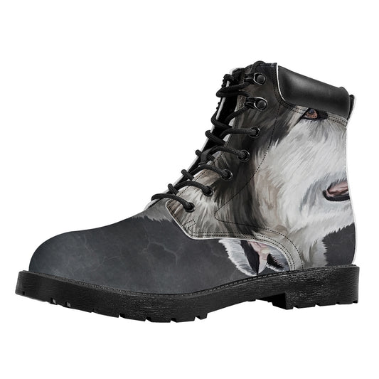 Alaskan Malamute Painting Print Work Boots