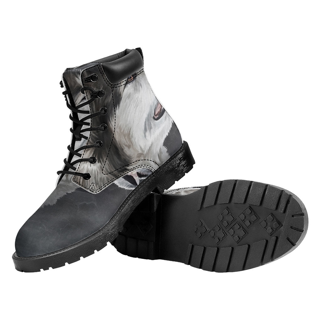 Alaskan Malamute Painting Print Work Boots
