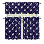 Alaskan Malamute Pattern Print 3 Piece Kitchen Curtains