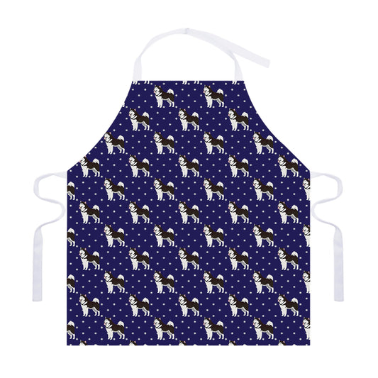 Alaskan Malamute Pattern Print Adjustable Apron