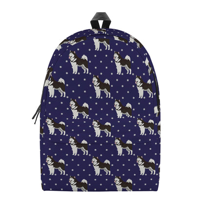 Alaskan Malamute Pattern Print Backpack