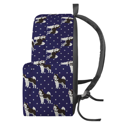 Alaskan Malamute Pattern Print Backpack