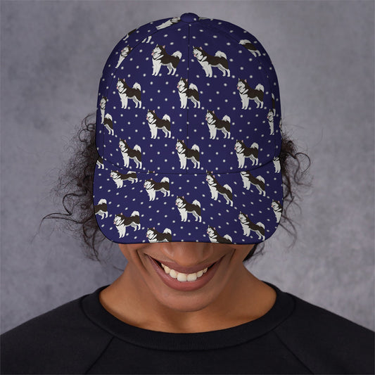 Alaskan Malamute Pattern Print Baseball Cap