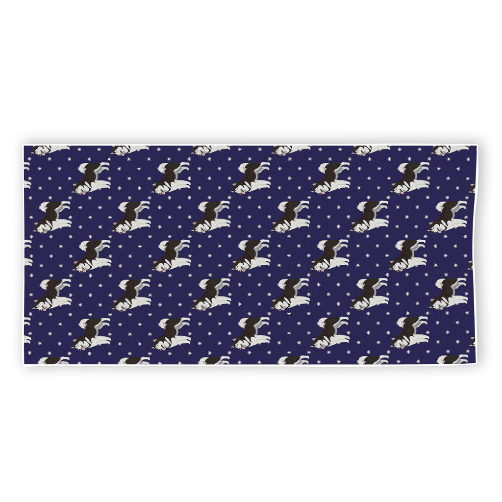 Alaskan Malamute Pattern Print Beach Towel