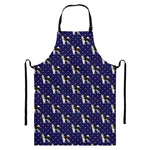 Alaskan Malamute Pattern Print Bib Apron With Pocket