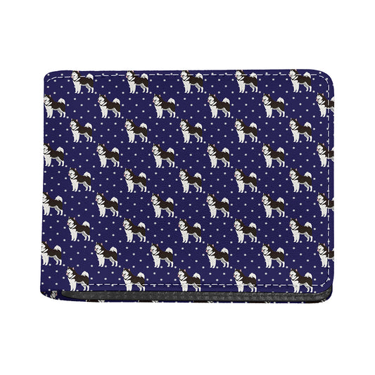Alaskan Malamute Pattern Print Bifold Wallet