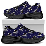 Alaskan Malamute Pattern Print Black Chunky Shoes