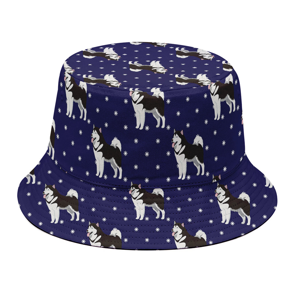 Alaskan Malamute Pattern Print Bucket Hat