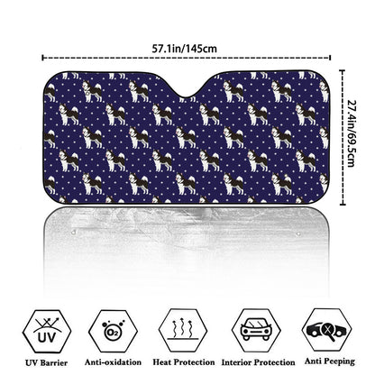 Alaskan Malamute Pattern Print Car Windshield Sun Shade