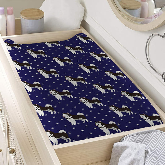 Alaskan Malamute Pattern Print Changing Pad Cover