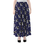 Alaskan Malamute Pattern Print Chiffon Maxi Skirt