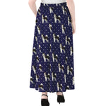 Alaskan Malamute Pattern Print Chiffon Maxi Skirt