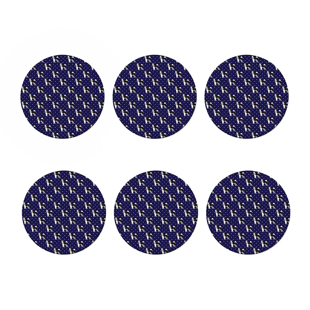 Alaskan Malamute Pattern Print Coaster Set