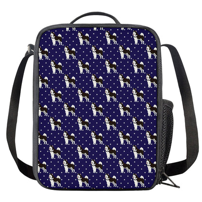 Alaskan Malamute Pattern Print Crossbody Lunch Bag