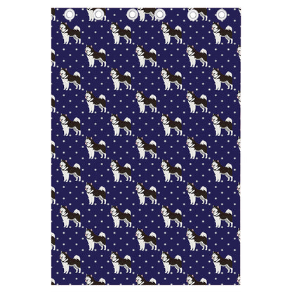 Alaskan Malamute Pattern Print Curtain