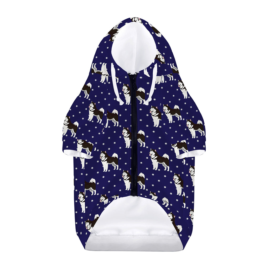 Alaskan Malamute Pattern Print Dog Zip Up Hoodie