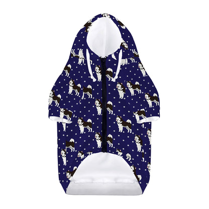 Alaskan Malamute Pattern Print Dog Zip Up Hoodie