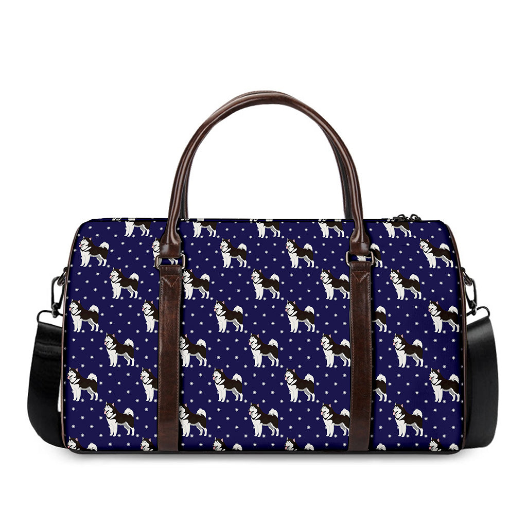 Alaskan Malamute Pattern Print Duffle Bag