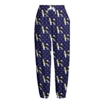 Alaskan Malamute Pattern Print Fleece Lined Knit Pants