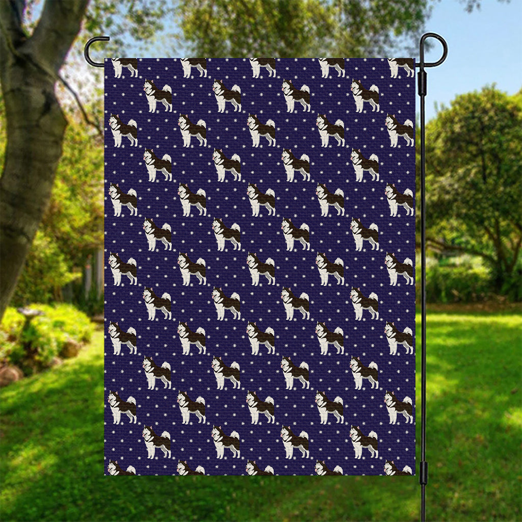 Alaskan Malamute Pattern Print Garden Flag