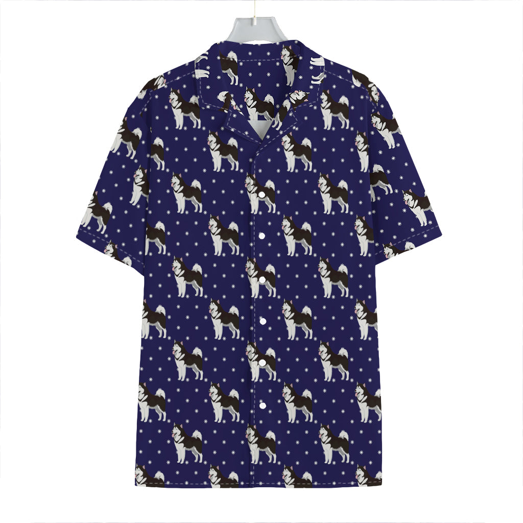 Alaskan Malamute Pattern Print Hawaiian Shirt
