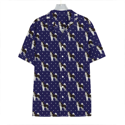 Alaskan Malamute Pattern Print Hawaiian Shirt