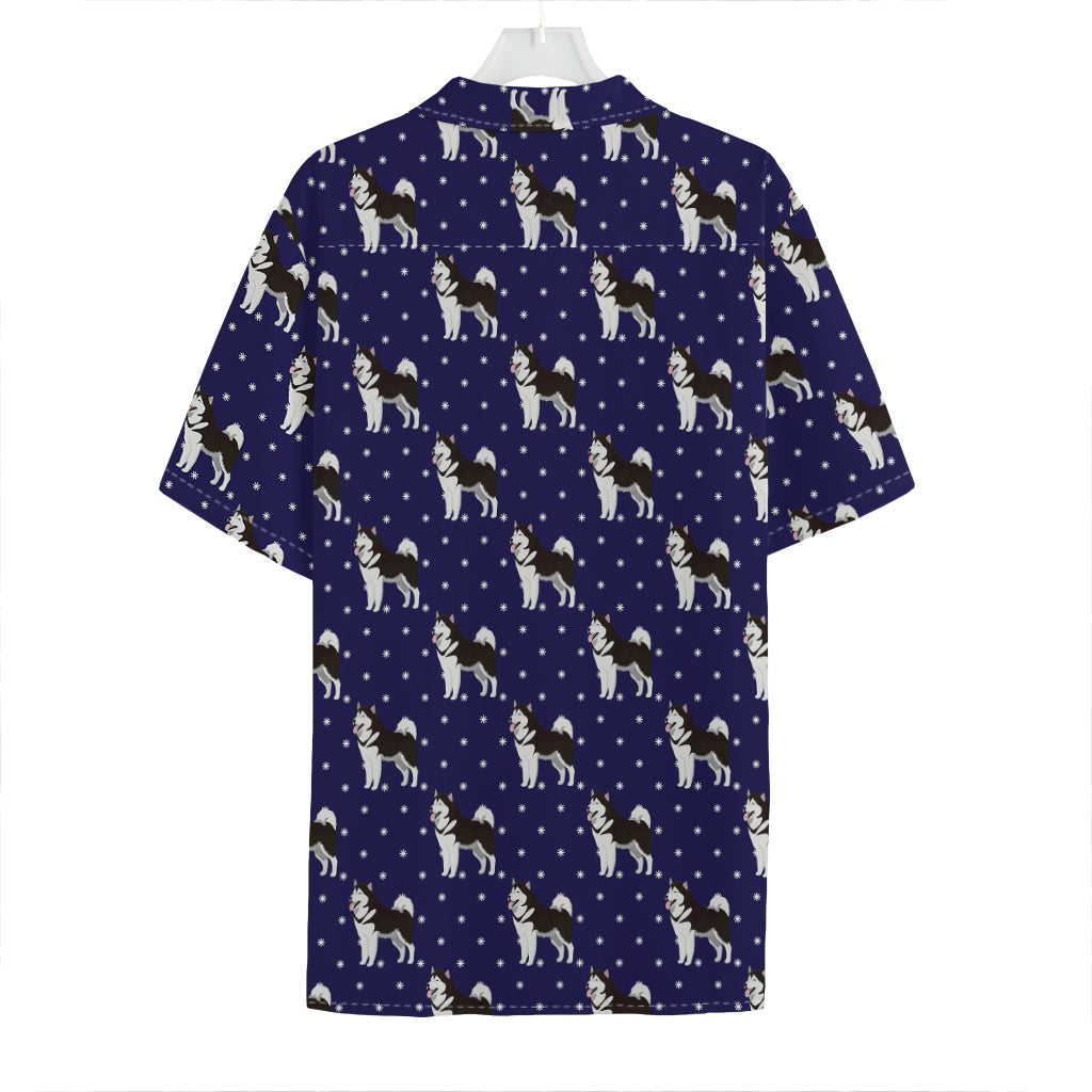 Alaskan Malamute Pattern Print Hawaiian Shirt