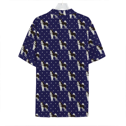 Alaskan Malamute Pattern Print Hawaiian Shirt
