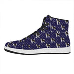 Alaskan Malamute Pattern Print High Top Leather Sneakers