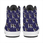 Alaskan Malamute Pattern Print High Top Leather Sneakers