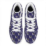 Alaskan Malamute Pattern Print High Top Leather Sneakers
