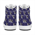 Alaskan Malamute Pattern Print High Top Leather Sneakers
