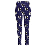 Alaskan Malamute Pattern Print High-Waisted Pocket Leggings