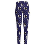 Alaskan Malamute Pattern Print High-Waisted Pocket Leggings