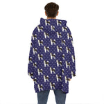 Alaskan Malamute Pattern Print Hoodie Blanket