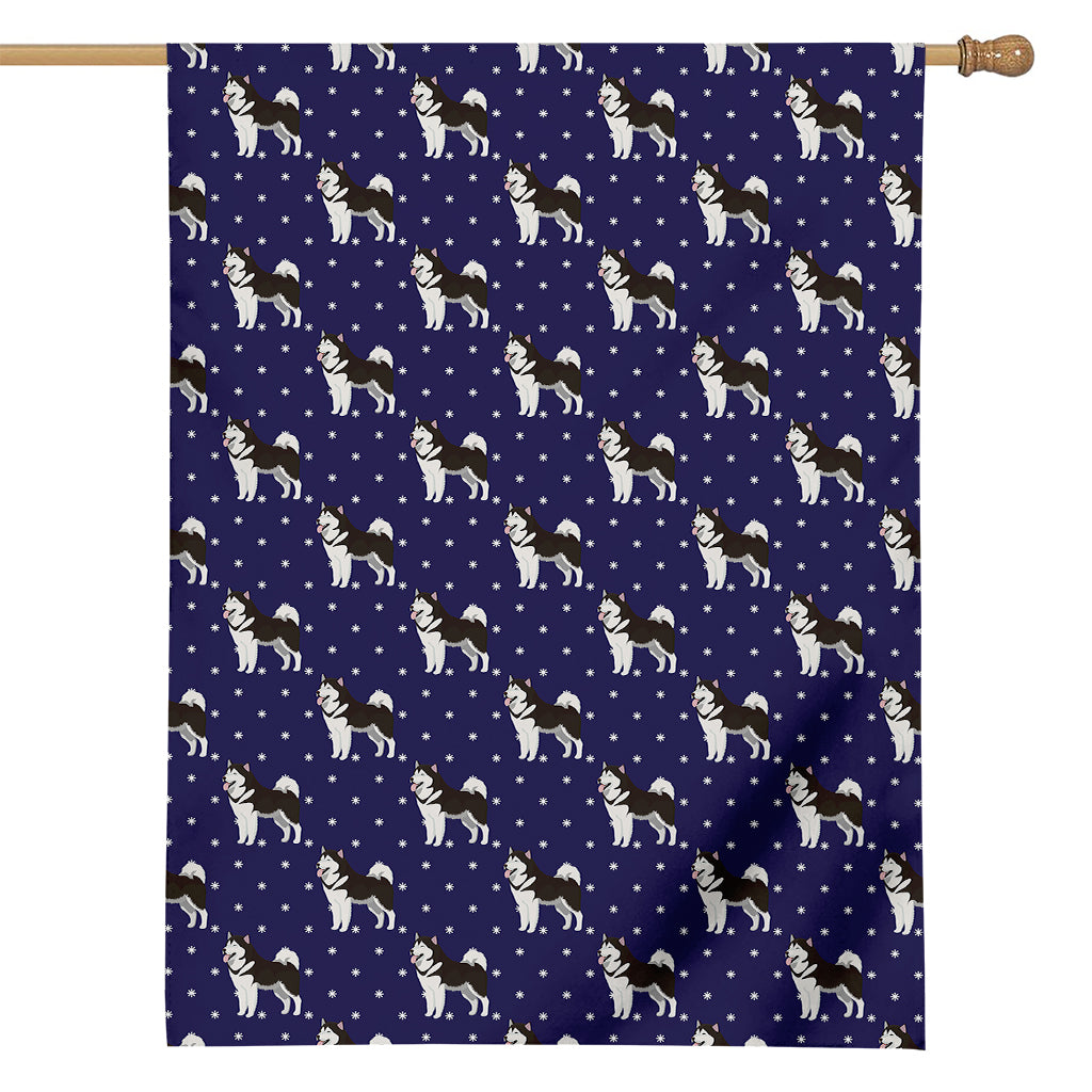 Alaskan Malamute Pattern Print House Flag