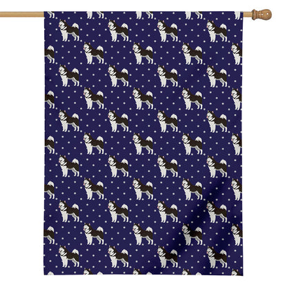 Alaskan Malamute Pattern Print House Flag