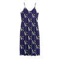 Alaskan Malamute Pattern Print Jersey Midi Cami Dress