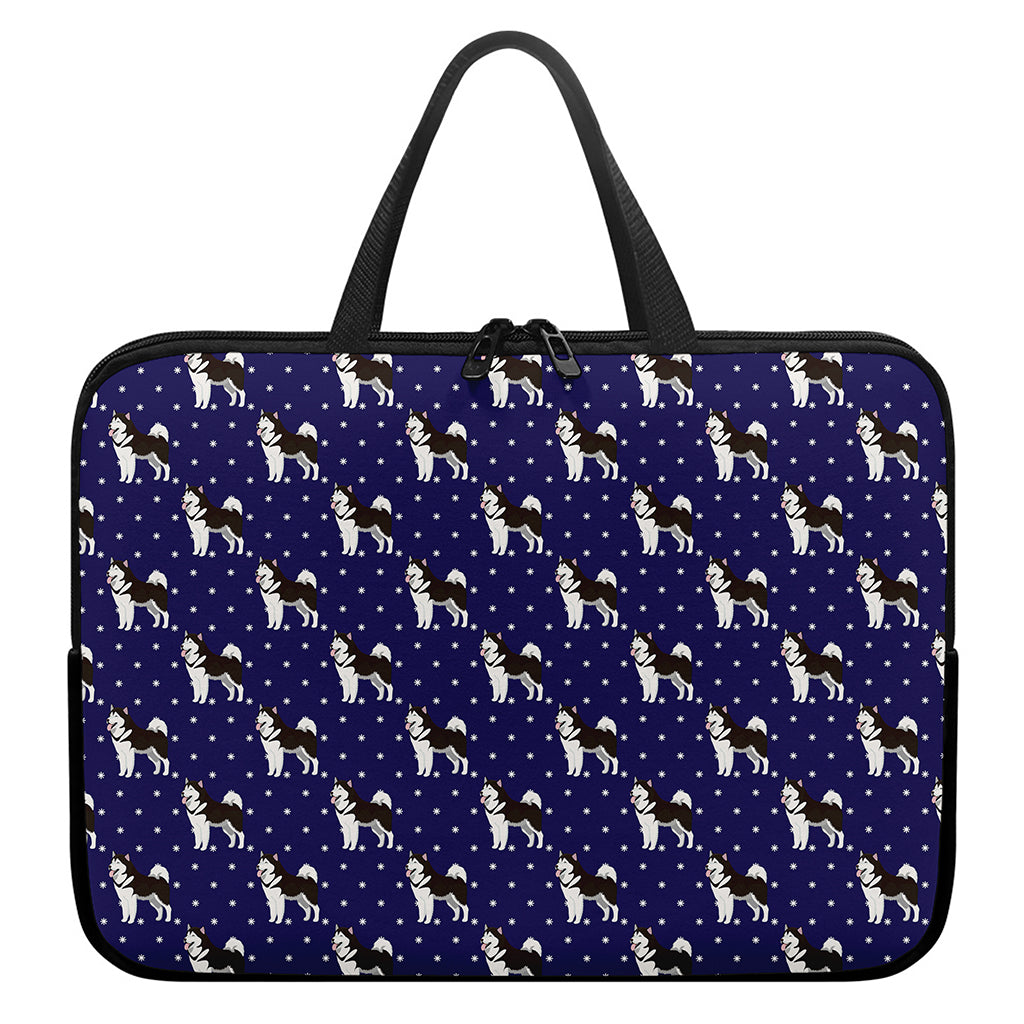 Alaskan Malamute Pattern Print Laptop Sleeve With Handle