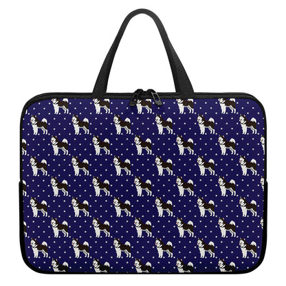 Alaskan Malamute Pattern Print Laptop Sleeve With Handle