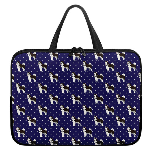 Alaskan Malamute Pattern Print Laptop Sleeve With Handle