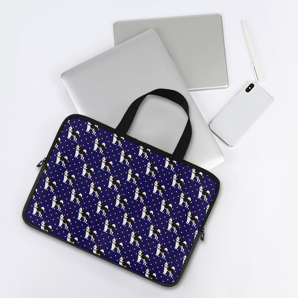 Alaskan Malamute Pattern Print Laptop Sleeve With Handle