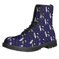 Alaskan Malamute Pattern Print Lace-Up Boots