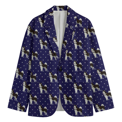 Alaskan Malamute Pattern Print Men's Blazer