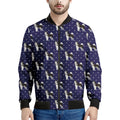 Alaskan Malamute Pattern Print Men's Bomber Jacket