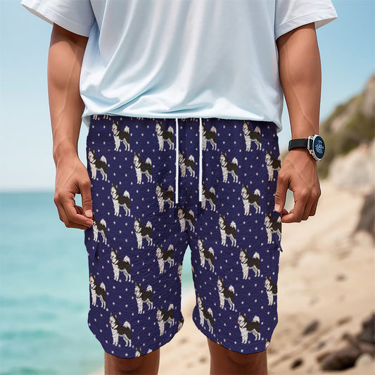 Alaskan Malamute Pattern Print Men's Cargo Shorts