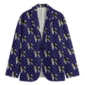 Alaskan Malamute Pattern Print Men's Cotton Blazer