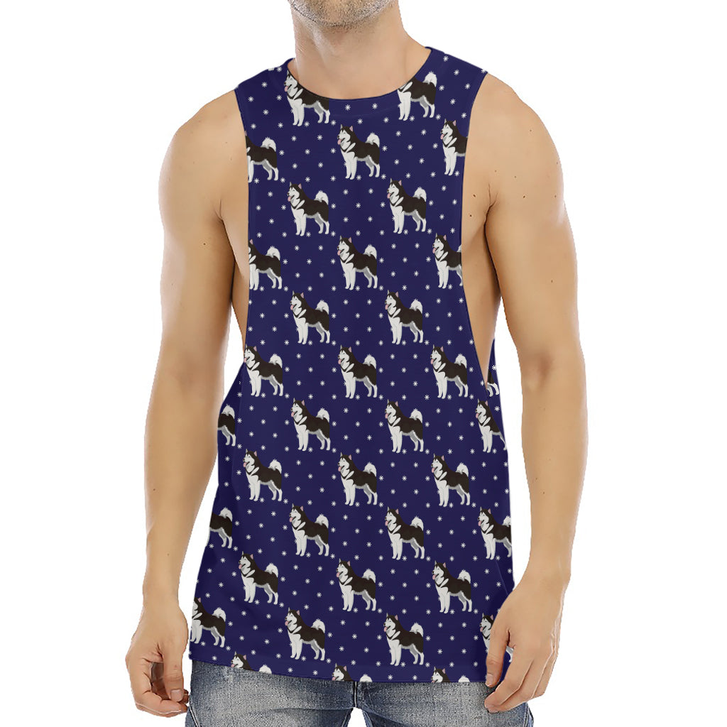 Alaskan Malamute Pattern Print Men's Muscle Tank Top