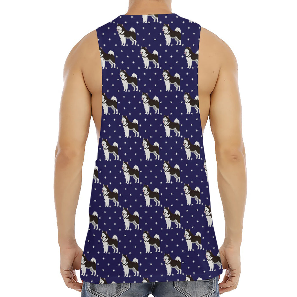 Alaskan Malamute Pattern Print Men's Muscle Tank Top
